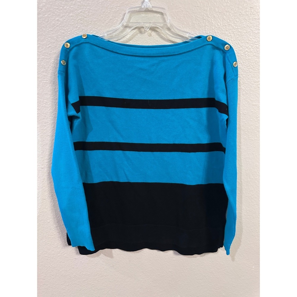 Lauren Ralph Lauren Women's Striped Long Sleeve Sweater with Buttons
